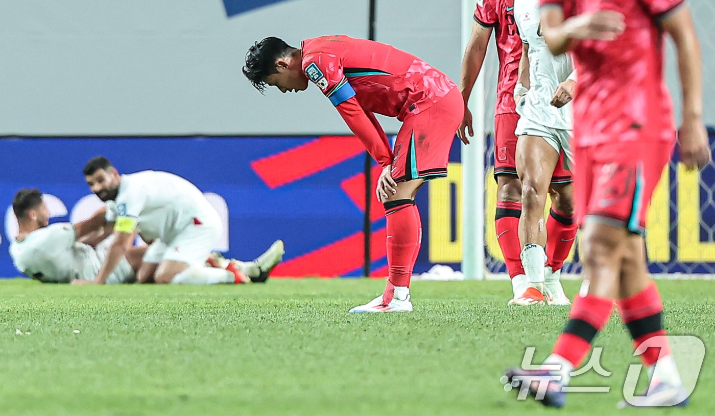 본문 이미지 - 팔레스타인과의 홈 경기서 0-0으로 비긴 한국. 2024.9.5/뉴스1 ⓒ News1 김도우 기자