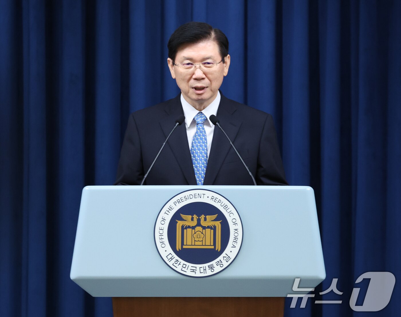 본문 이미지 - 박종준 신임 대통령 경호처장이 9일 서울 용산 대통령실청사 브리핑룸에서 열린 인사브리핑에서 임명 소감을 말하고 있다. 2024.9.9/뉴스1 ⓒ News1 송원영 기자