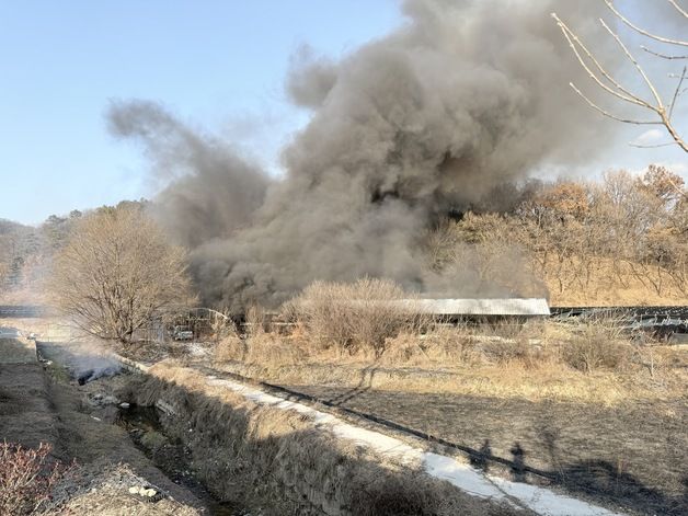 증평 도안면 송정리 야산서 불…산림 0.7㏊ 소실