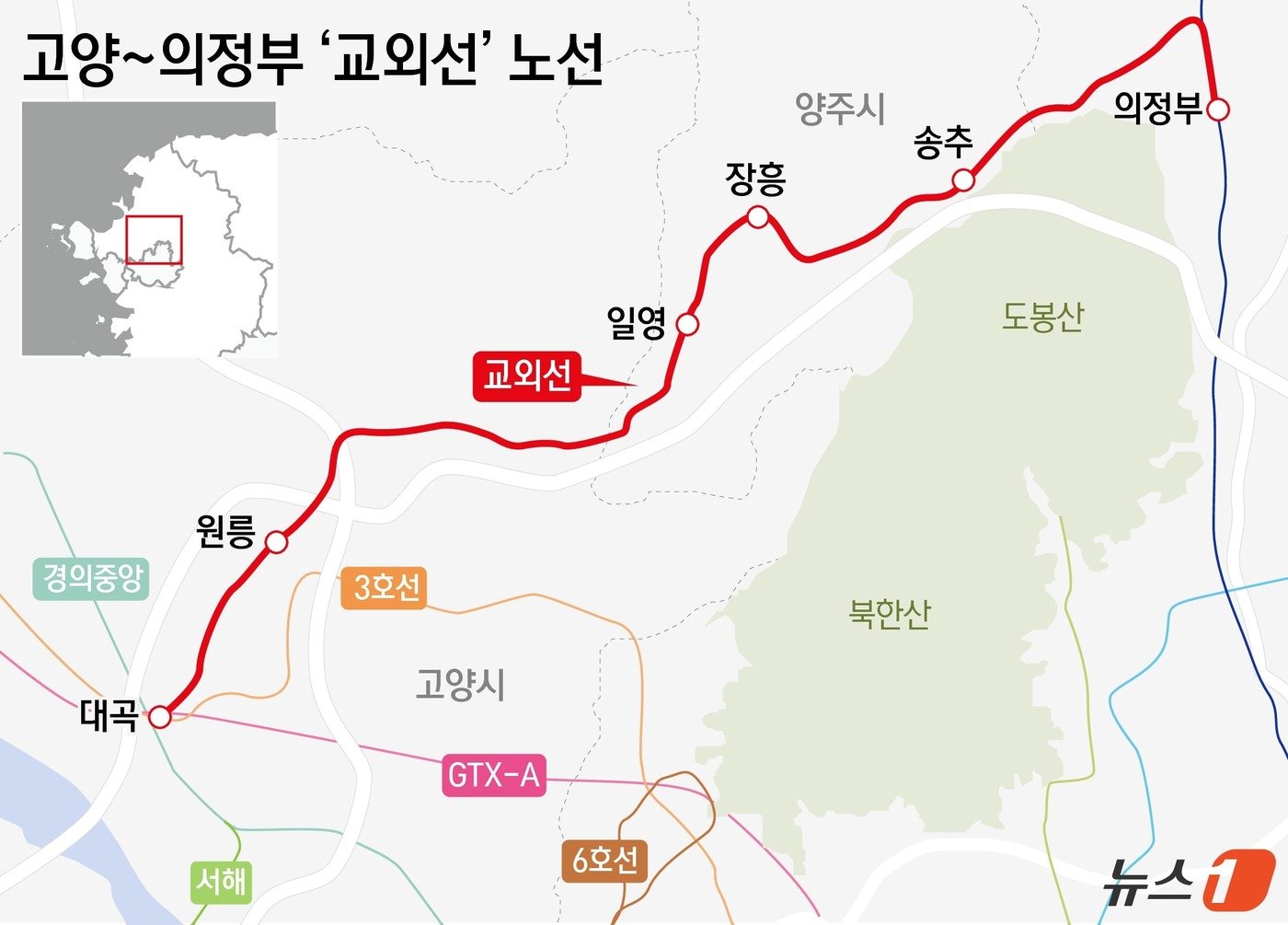 본문 이미지 - 경기도 북부권역을 동~서로 연결하는 교외선이 11일 운행을 재개한다. 국토교통부와 경기도 등에 따르면 교외선의 의정부역 기준 첫차는 오전 6시, 막차는 오후 7시 29분 출발한다. 의정부역에서 양주 장흥을 거쳐 고양시 대곡까지 이동시간은 약 50분 소요된다. ⓒ News1 윤주희 디자이너