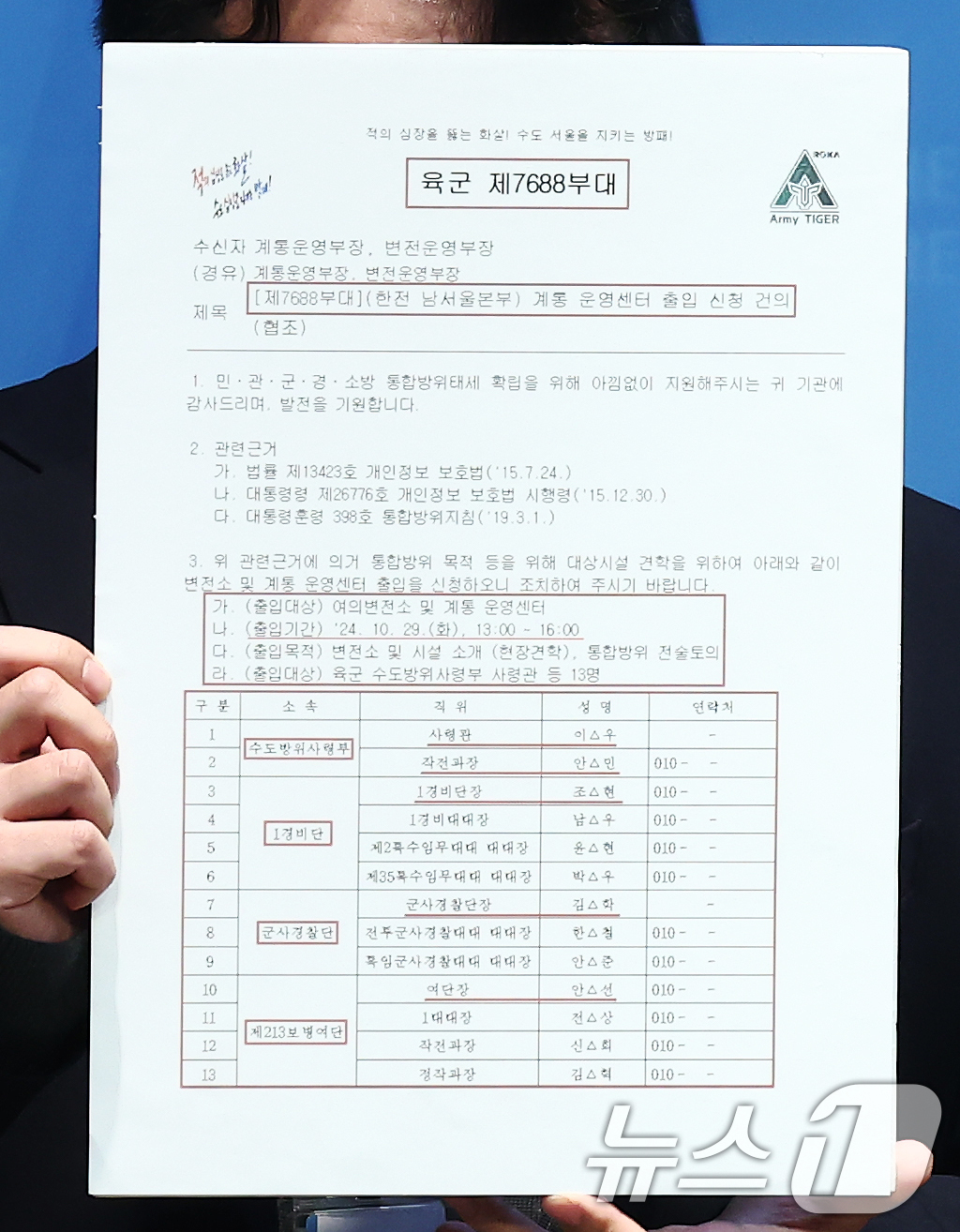 (서울=뉴스1) 김민지 기자 = 더불어민주당 윤석열내란진상조사단이 10일 오전 서울 여의도 소통관에서 열린 계엄 당시 수방사 대태러부대인 수호신 TF를 투입 시키려 했다는 의혹과 …