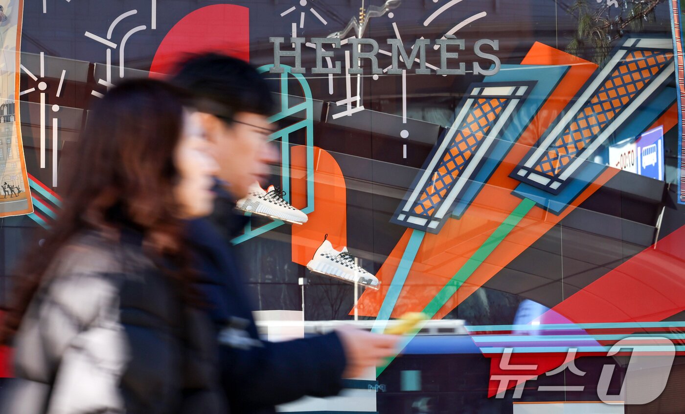 본문 이미지 - 서울 시내 한 백화점 에르메스 매장 모습. 2025.1.10/뉴스1 ⓒ News1 김성진 기자