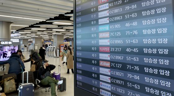 '무더기 결항' 제주행. 김포공항 운항 정상화