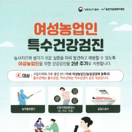 파주시, 여성농업인 행복바우처·특수건강검진 희망자 모집