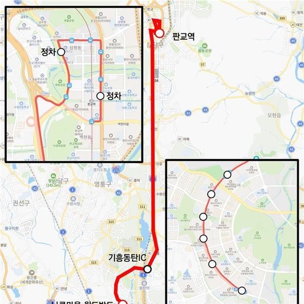 화성 동탄1신도시~판교역 6012번 광역버스 개통