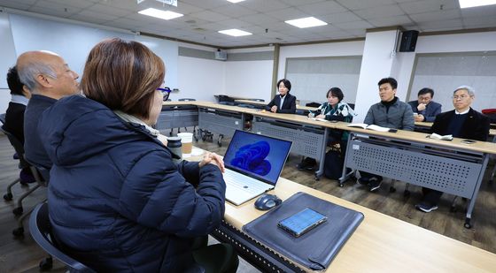 간담회 갖는 윤석열 즉각 퇴진·사회대개혁 비상행동-진보정당