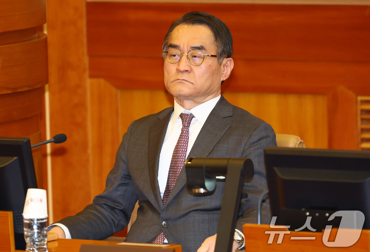 (서울=뉴스1) 김명섭 기자 = 윤석열 대통령 측 변호인단인 배보윤 변호사가 14일 서울 종로구 헌법재판소에서 열린 윤석열 대통령 탄핵심판 사건 첫 변론기일에 출석해 있다. (공동 …