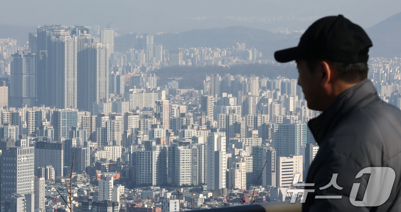 본문 이미지 - 서울 남산에서 바라본 아파트 단지 모습. 2025.1.2/뉴스1 ⓒ News1 임세영 기자