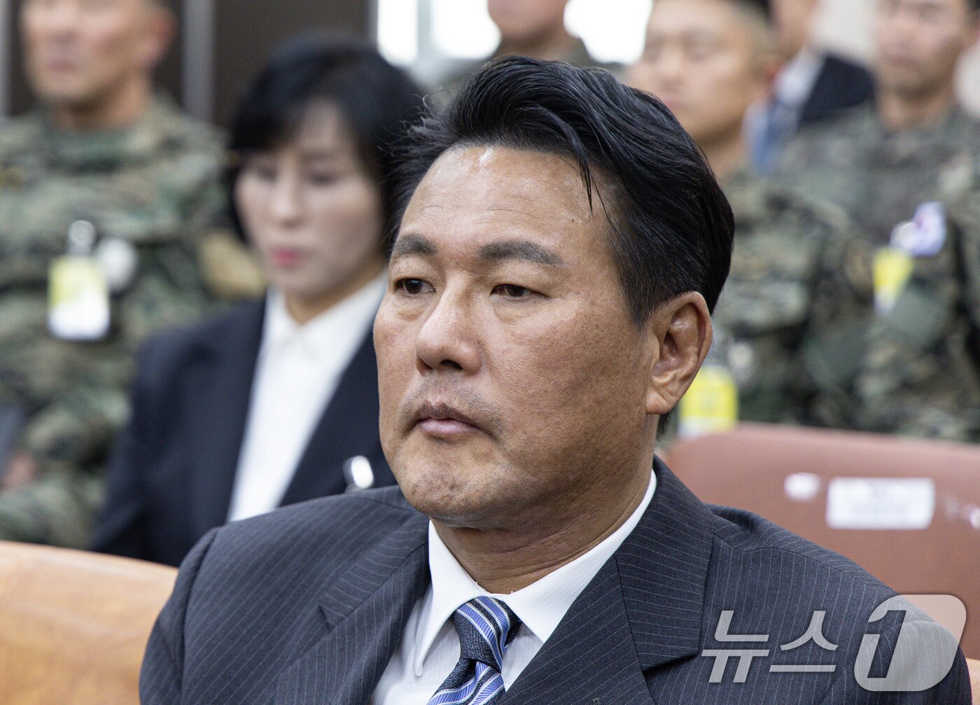 본문 이미지 - 김태효 국가안보실 제1차장이 22일 오후 서울 여의도 국회에서 열린 윤석열 정부의 비상계엄 선포를 통한 내란 혐의 진상규명 국정조사 1차 청문회에 증인으로 출석해 있다 2025.1.22/뉴스1 ⓒ News1 이재명 기자