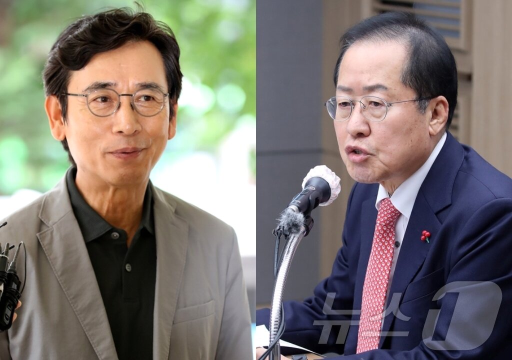 본문 이미지 - 유시민 작가&#40;왼쪽&#41; 홍준표 대구시장