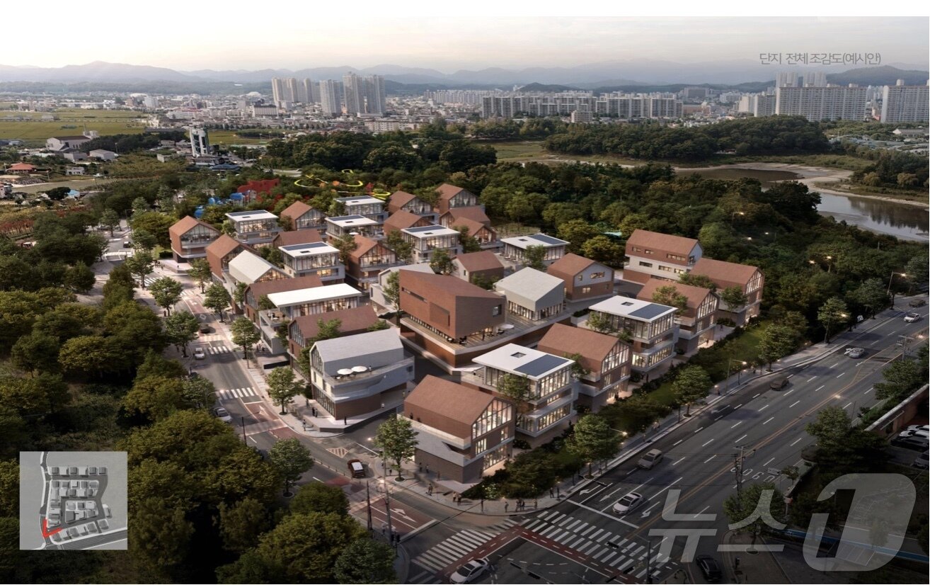 본문 이미지 -  충주시민의 숲 이주자 단지 조감도.(충주시 제공)/뉴스1