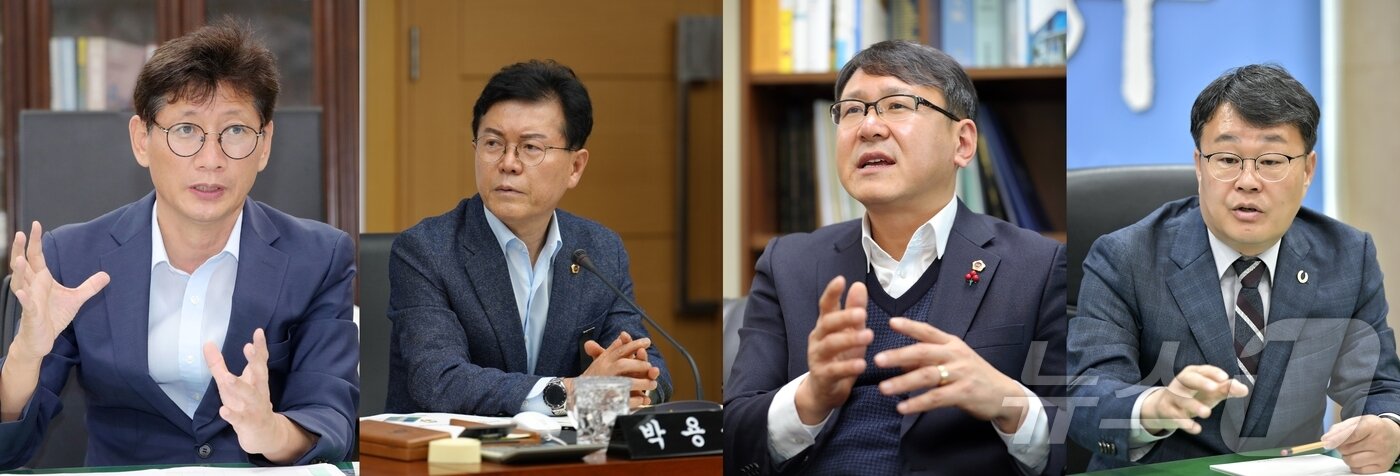 본문 이미지 - 2026년 제9회 전국동시지방선거 전북자치도 장수군수 출마가 예상되는 최훈식 군수, 박용근 전북도의원, 양성빈 전 전북도의원, 장영수 전 군수.&#40;사진 왼쪽부터&#41;/뉴스1