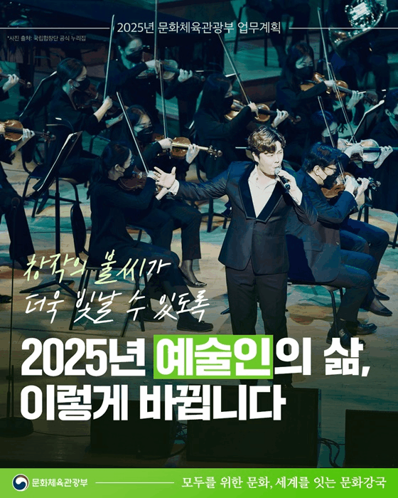 본문 이미지 - 2025년 문체부 업무계획 중 예술인 지원정책