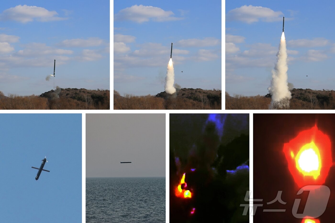 본문 이미지 - &#40;평양 노동신문=뉴스1&#41; = 북한 미사일총국이 전날인 25일 해상&#40;수중&#41; 대 지상 전략순항유도무기 시험발사를 진행했다고 노동당 기관지 노동신문이 26일 보도했다. 김정은 당 총비서도 현장에서 참관했다. [국내에서만 사용가능. 재배포 금지. DB 금지. For Use Only in the Republic of Korea. Redistribution Prohibited] rodongphoto@news1.kr
