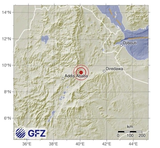 에티오피아서 규모 5.8 지진 발생