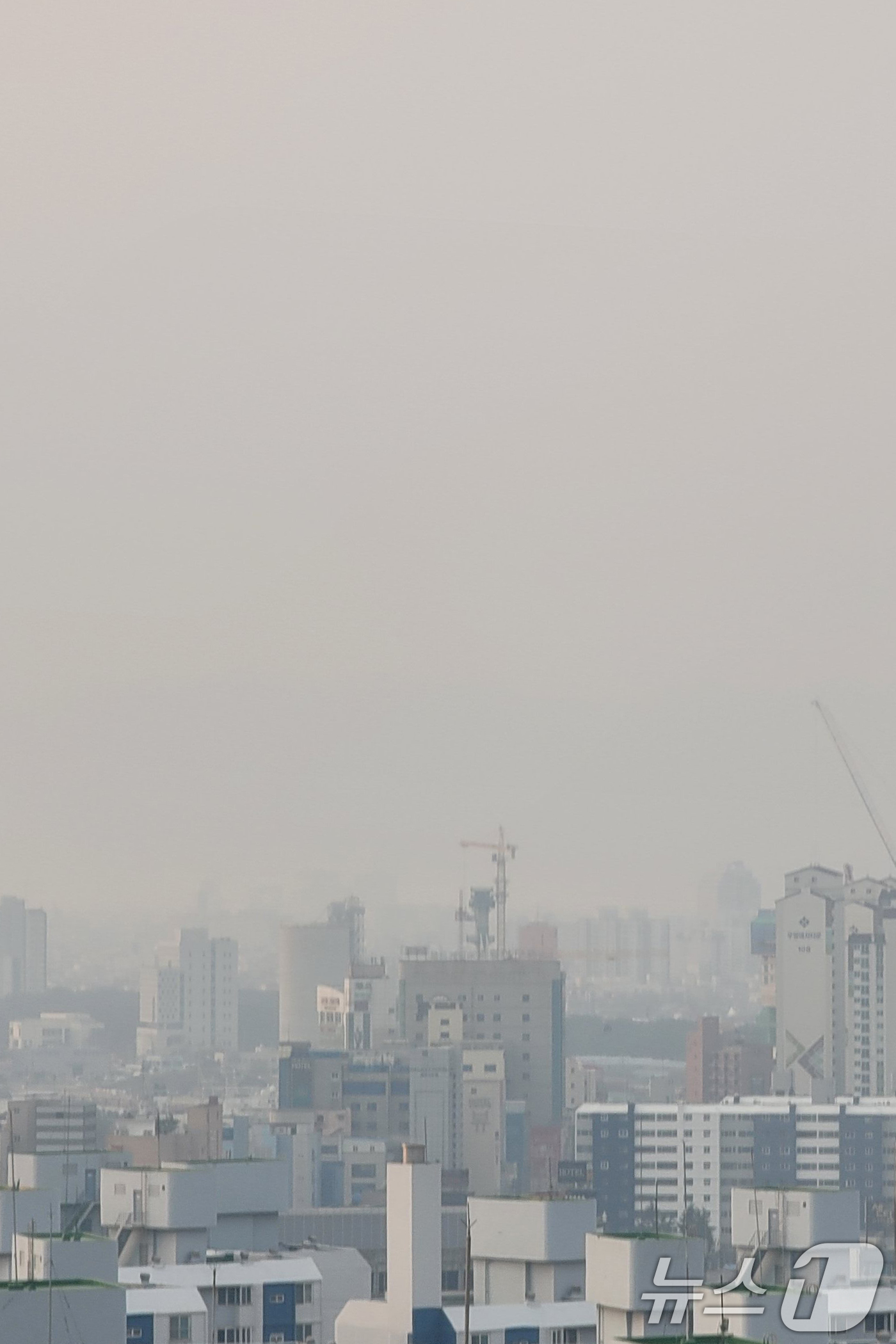 (포항=뉴스1) 최창호 기자 = 6일 오전 경북 포항시 전역이 희뿌연 미세먼지에 뒤덮여 있다. 2025.1.6/뉴스1