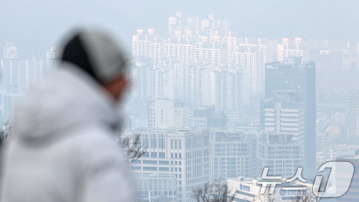 본문 이미지 - 서울 중구 남산에서 바라본 시내 아파트 밀집 지역. /뉴스1 ⓒ News1 민경석 기자