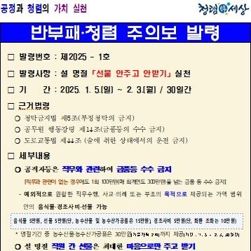 "깨끗한 조직 만든다" 전북소방, 올해 1호 반부패·청렴 주의보 발령