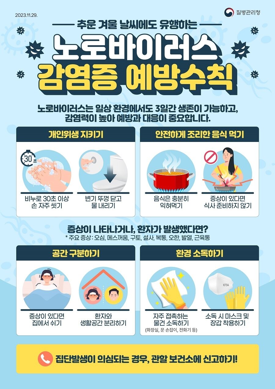 본문 이미지 - 노로바이러스 감염증 예방수칙.(증평군 제공)/뉴스1