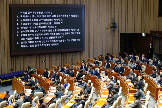 '예산안 자동부의 제한' 국회법·국회증감법 개정안 재의결 부결