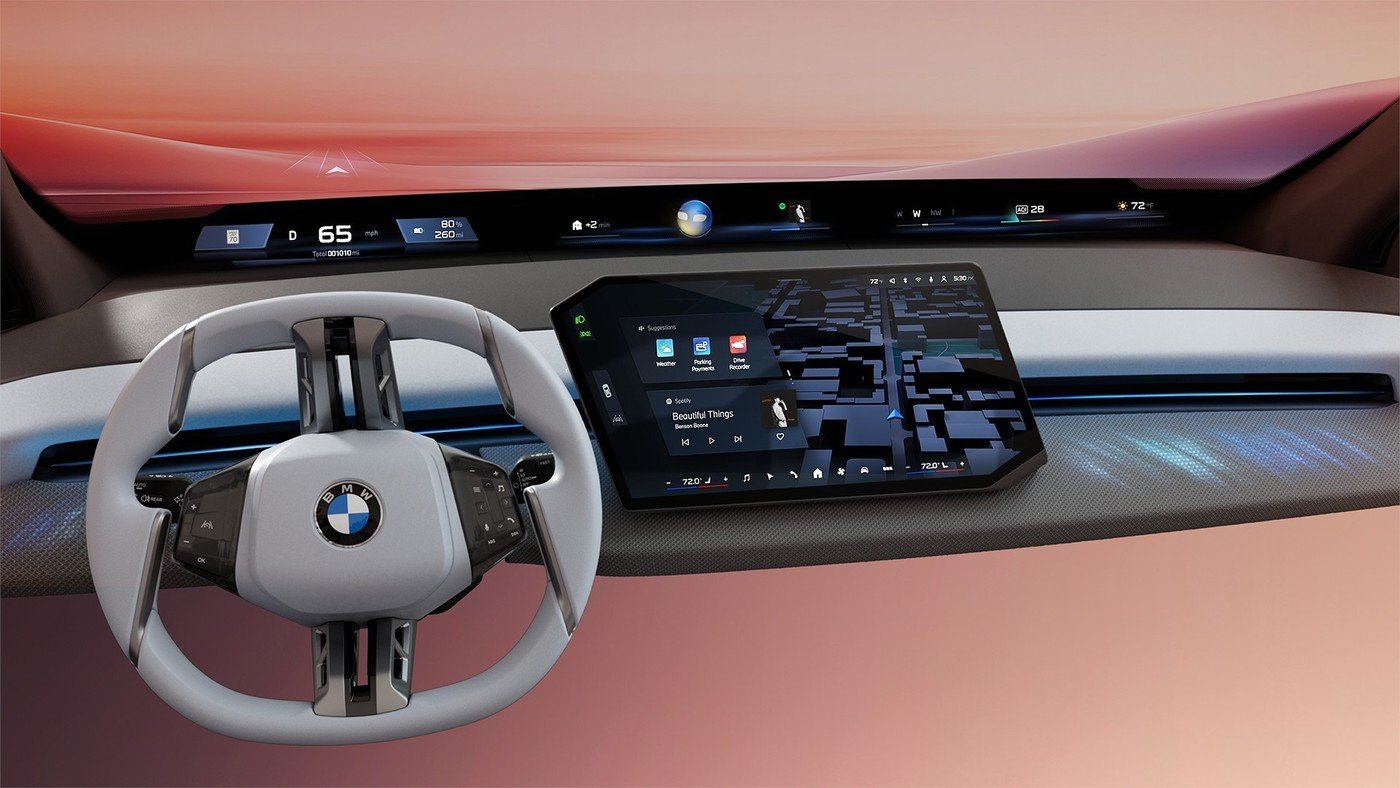 본문 이미지 - BMW가 미국 라스베이거스에서 진행 중인 'CES 2025'에서 8일(현지시간) 선보인 'BMW 파노라믹 iDrive'의 모습(BMW 코리아 제공). 2025.01.08.