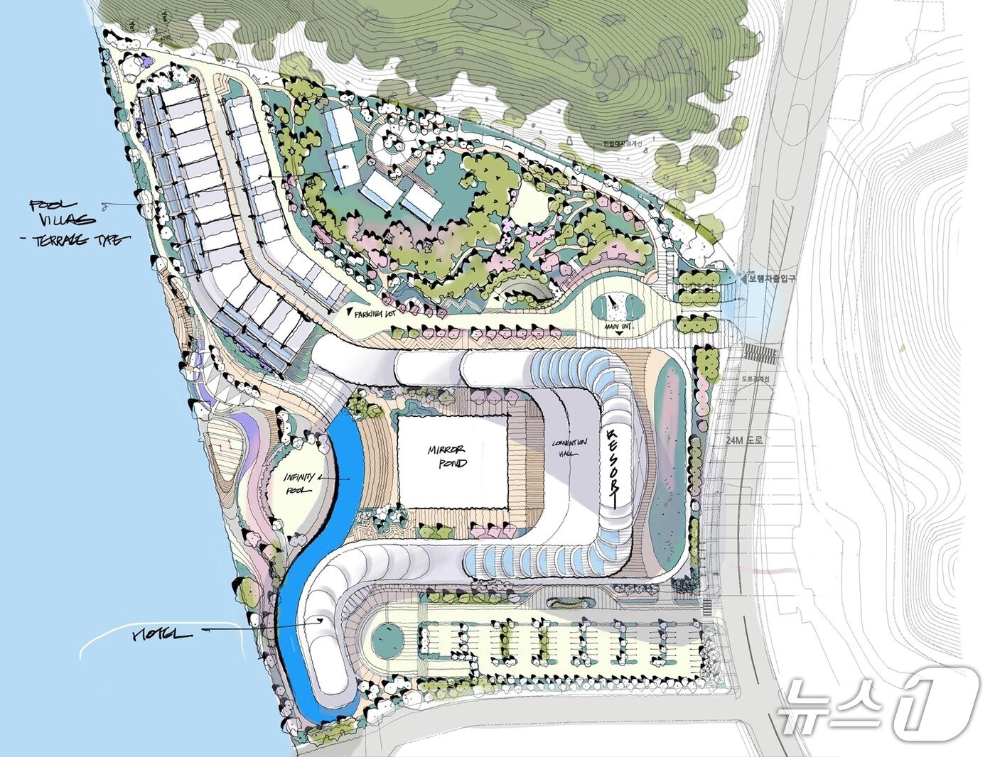 본문 이미지 - 춘천 두산연수원 부지 내 숙박시설 배치계획.&#40;춘천시 제공, 재판매 및 DB금지&#41;