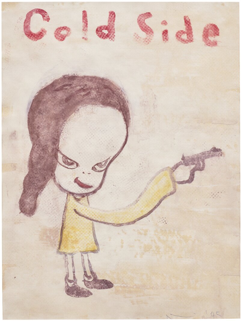 본문 이미지 - 요시토모 나라, Cold Side, 1995, acrylic on paper/48 x 35.7 cm, 추정가: 1.9억~2.8억(&pound;100,000~150,000) (아트리움 제공)