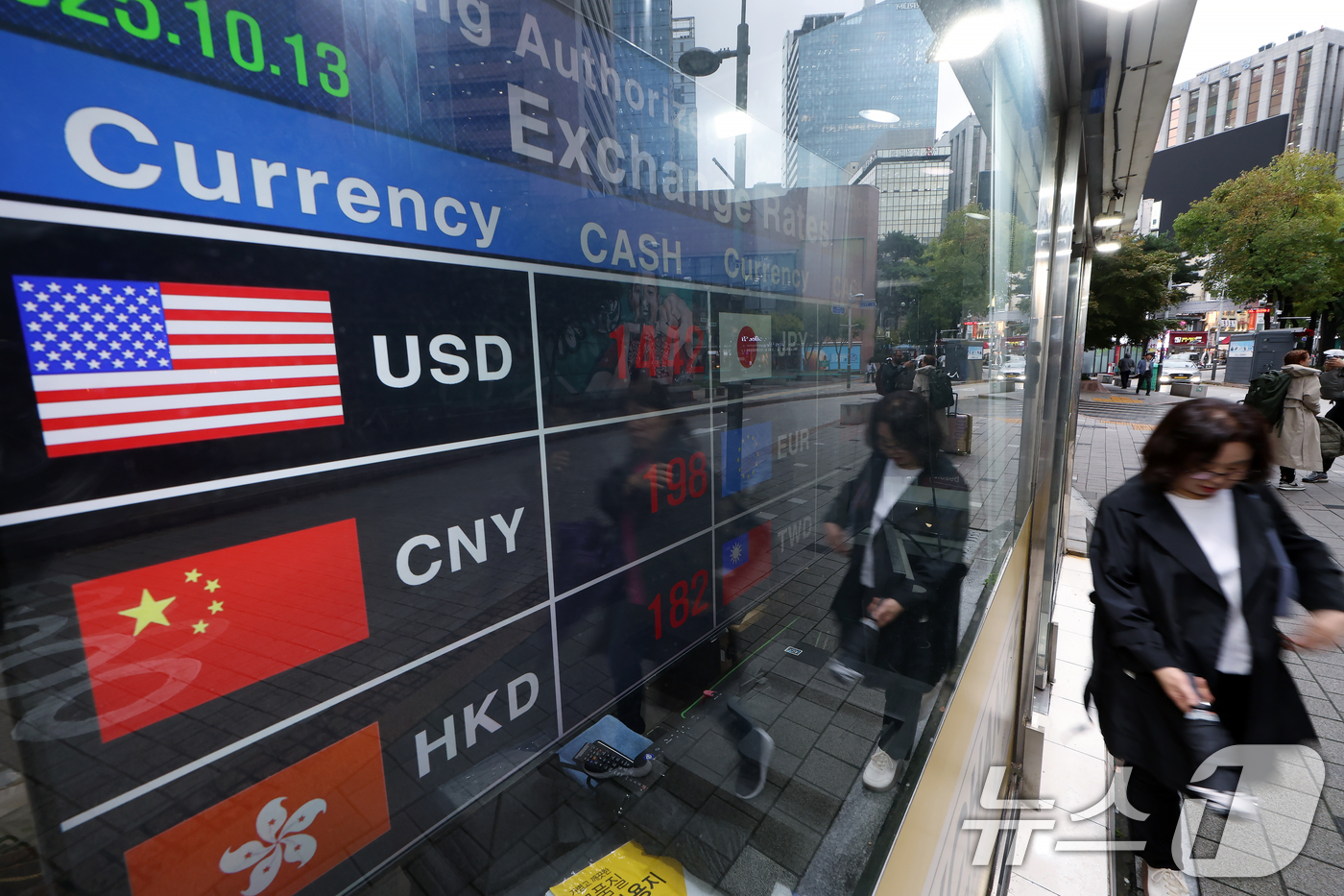 (서울=뉴스1) 박정호 기자 = 미중 무역 갈등 재점화에 따른 불확실성이 커지며 달러·원 환율이 장중 1430원대까지 상승하는 등 변동성 확대에 외환당국이 구두개입에 나선 13일 …