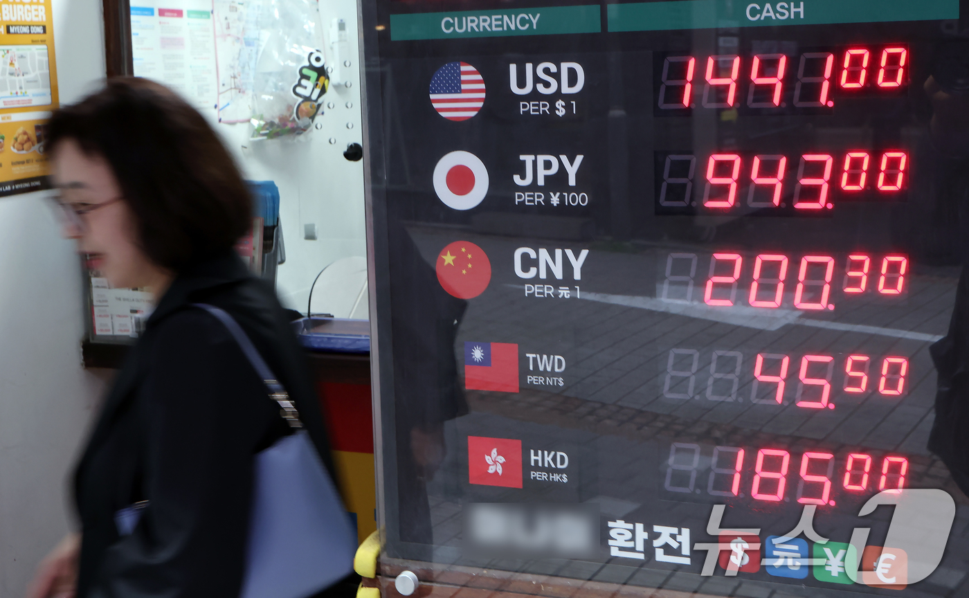 (서울=뉴스1) 박정호 기자 = 미중 무역 갈등 재점화에 따른 불확실성이 커지며 달러·원 환율이 장중 1430원대까지 상승하는 등 변동성 확대에 외환당국이 구두개입에 나선 13일 …