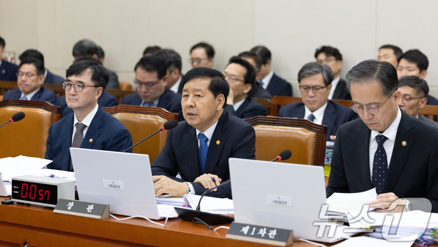 본문 이미지 - 구윤철 경제부총리 겸 기획재정부 장관이 13일 서울 여의도 국회에서 열린 기획재정위원회 국정감사에 출석해 의원 질의에 답변하고 있다. 2025.10.13/뉴스1 ⓒ News1 이승배 기자