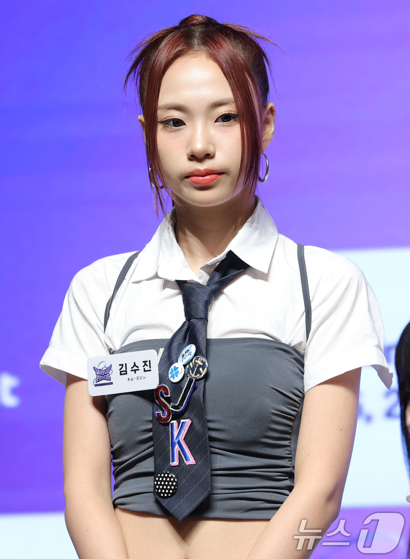 (서울=뉴스1) 권현진 기자 = 참가자 김수진이 15일 오전 서울 강남구 엘리에나호텔에서 열린 Mnet '언프리티 랩스타 : 힙팝 프린세스'(이하 힙팝 프린세스) 제작발표회에 참석 …