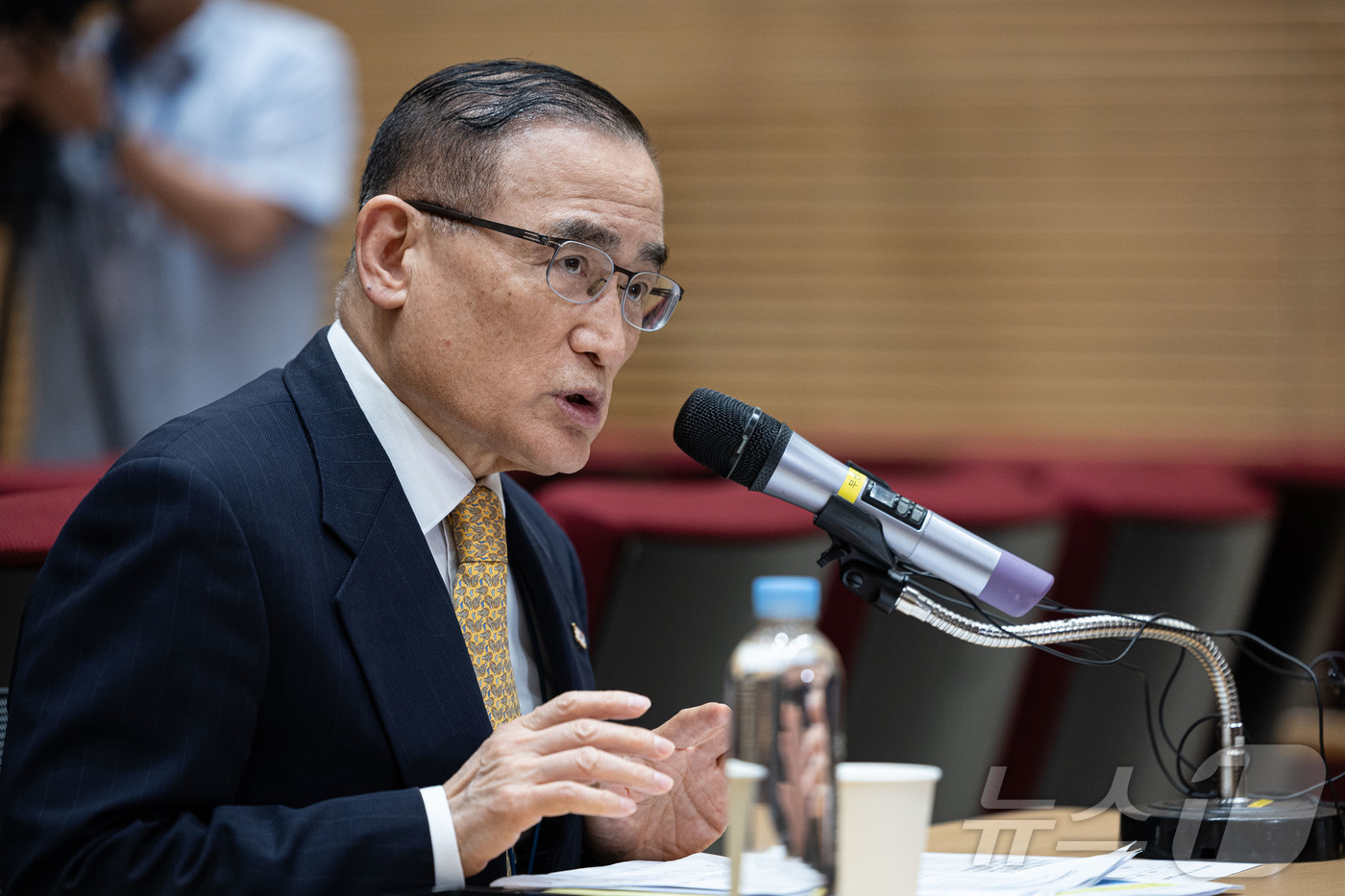 (서울=뉴스1) 이재명 기자 = 위성락 국가안보실장이 15일 서울 용산 대통령실 청사에서 한국인 대상 납치·감금 범죄가 급증하는 캄보디아에 대한 대응 현황 브리핑을 하고 있다. 2 …