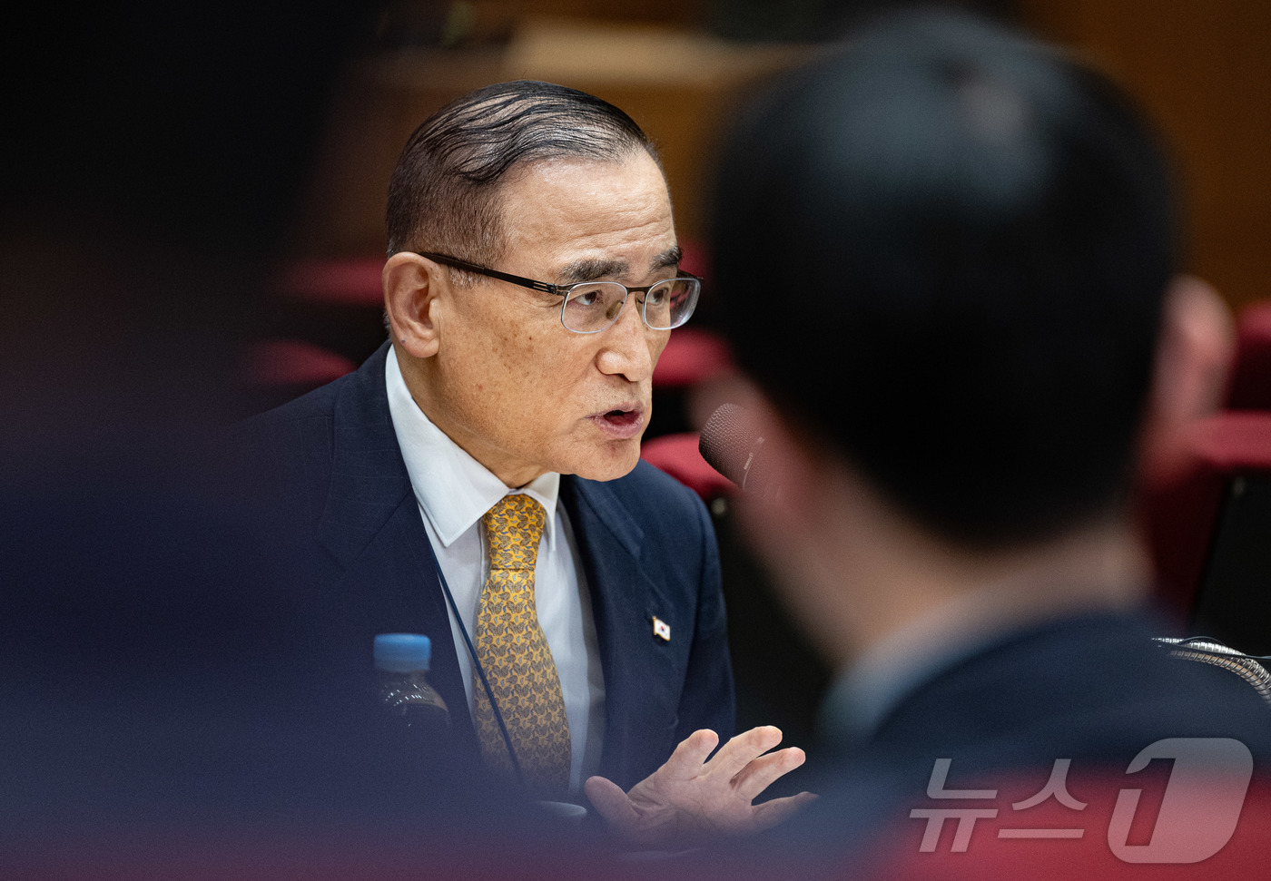 (서울=뉴스1) 이재명 기자 = 위성락 국가안보실장이 15일 서울 용산 대통령실 청사에서 한국인 대상 납치·감금 범죄가 급증하는 캄보디아에 대한 대응 현황 브리핑을 하고 있다. 2 …