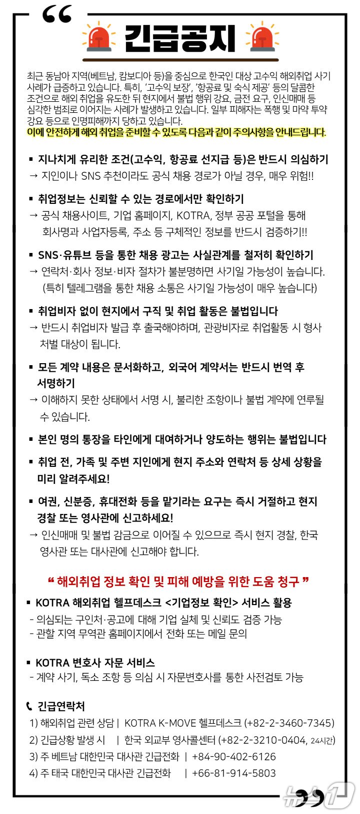 본문 이미지 - 영남대 해외 취업 관련 긴급공지. (영남대 제공. 재판매 및 DB금지)