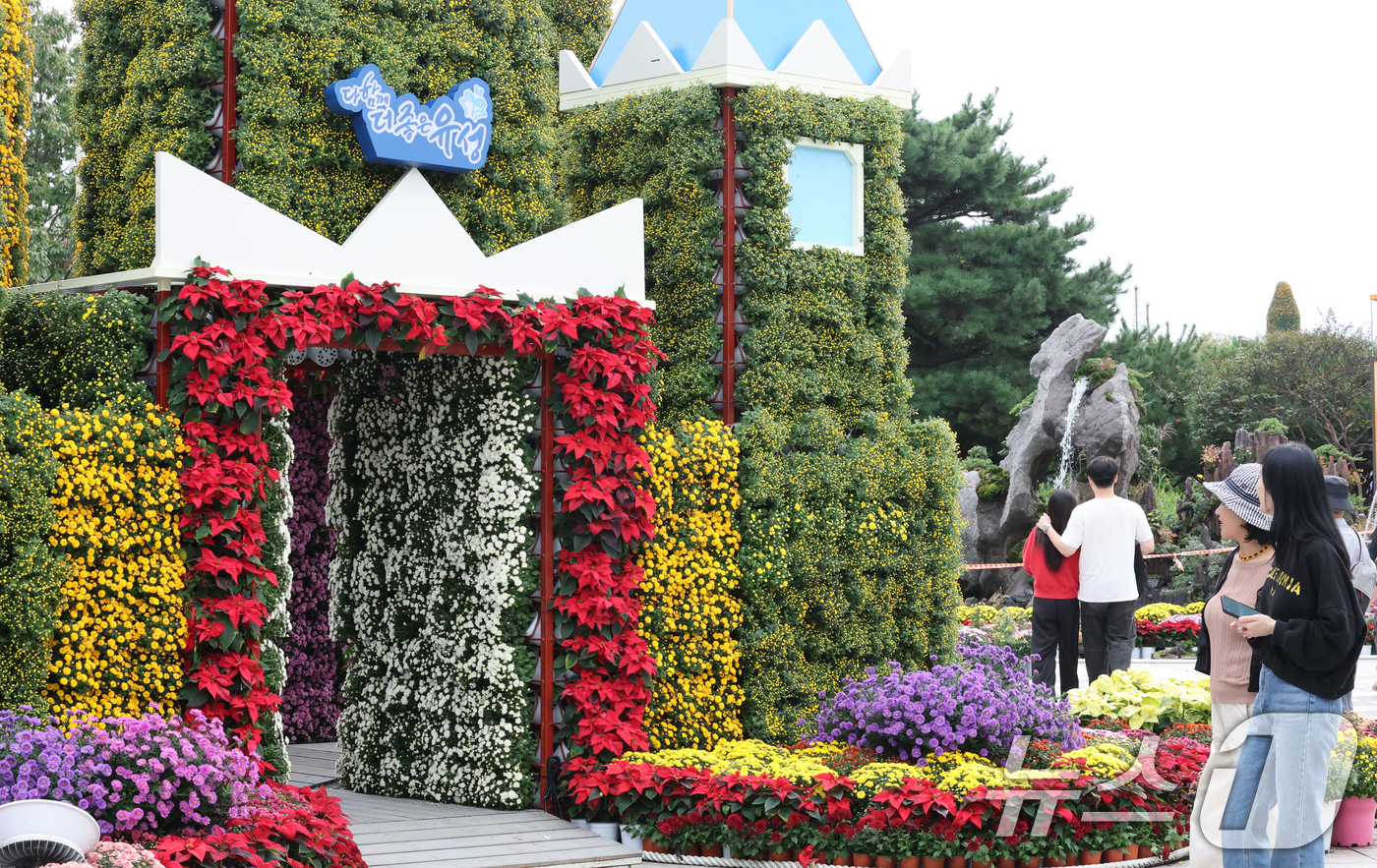 (대전=뉴스1) 김기태 기자 = 16일 대전 유성구 유림공원 일원에 조성된 유성국화축제장을 찾은 시민들이 여유로운 시간을 보내고 있다.유성국화축제는 오는 18일부터 11월 2일까지 …