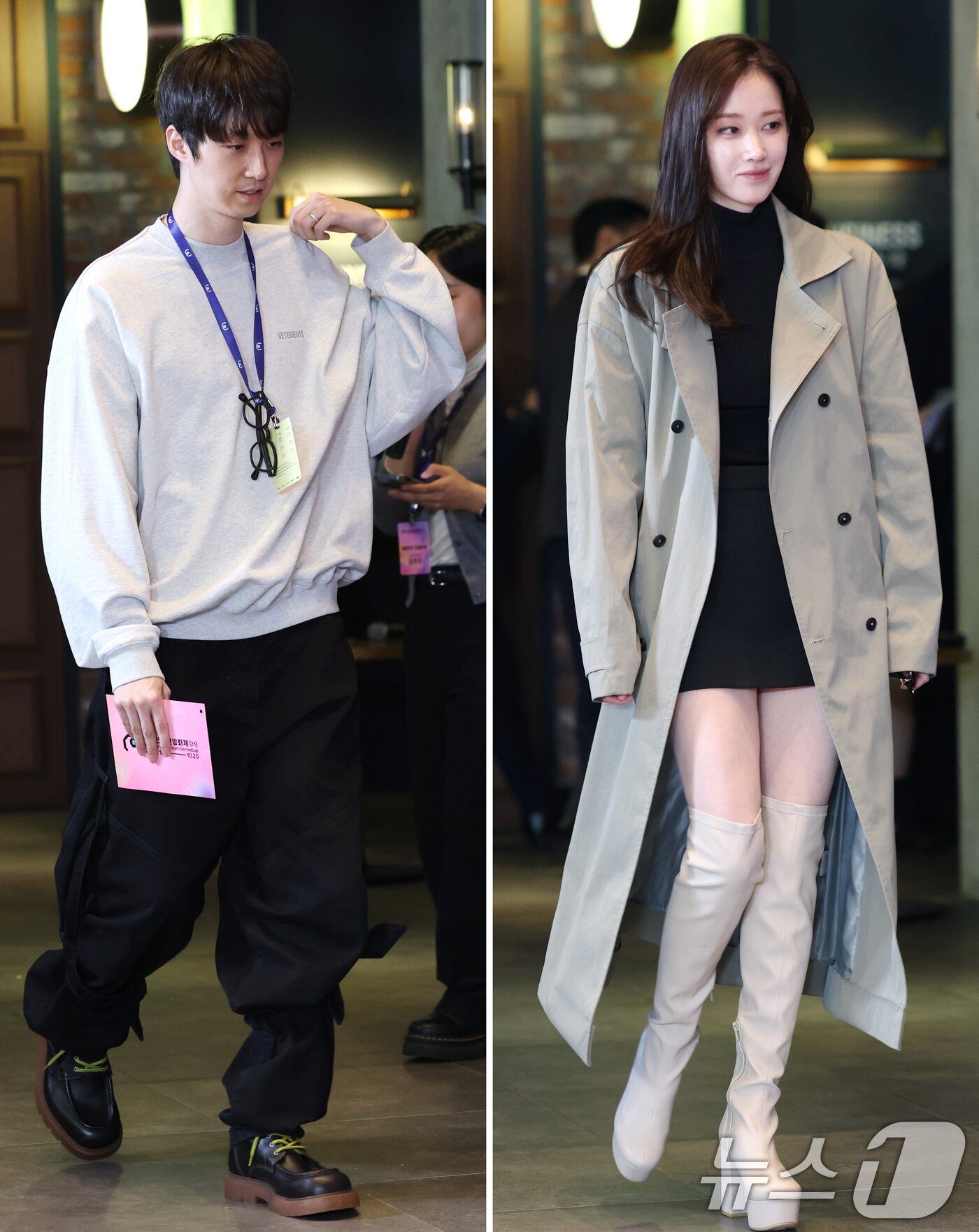 본문 이미지 - 이충현 감독과 배우 전종서&#40;오른쪽&#41;가 16일 오후 서울 용산구 CGV용산아이파크몰에서 열린 ‘제21회 미쟝센단편영화제’에 참석하고 있다. ⓒ News1 권현진 기자