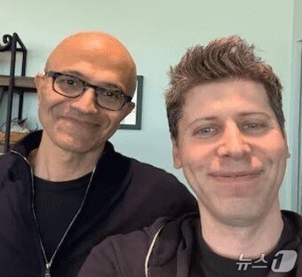 Satya Nadella, Microsoft CEO &#40;left&#41;, and Sam Altman, OpenAI CEO / Sam Altman CEO X Capture
