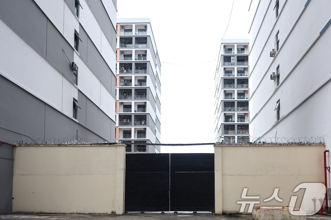 본문 이미지 - 18일&#40;현지시간&#41; 캄보디아 시아누크빌 내 범죄단지로 알려진 건물. 2025.10.18/뉴스1 ⓒ News1 김도우 기자