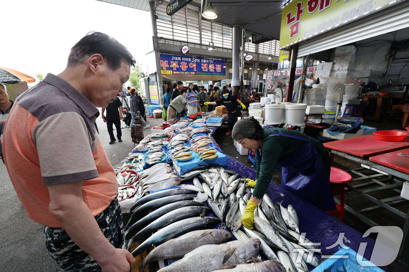 (광주=뉴스1) 박지현 기자 = 최장 열흘에 달하는 추석 황금연휴를 앞둔 2일 오후 광주 북구 우산동 말바우시장 일대가 차례상을 차리기 위한 시민들로 북적이고 있다.  2025.1 …