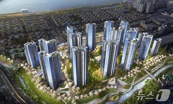 본문 이미지 - 래미안 트리니원 조감도 &#40;삼성물산 제공&#41; 뉴스1 ⓒ News1 