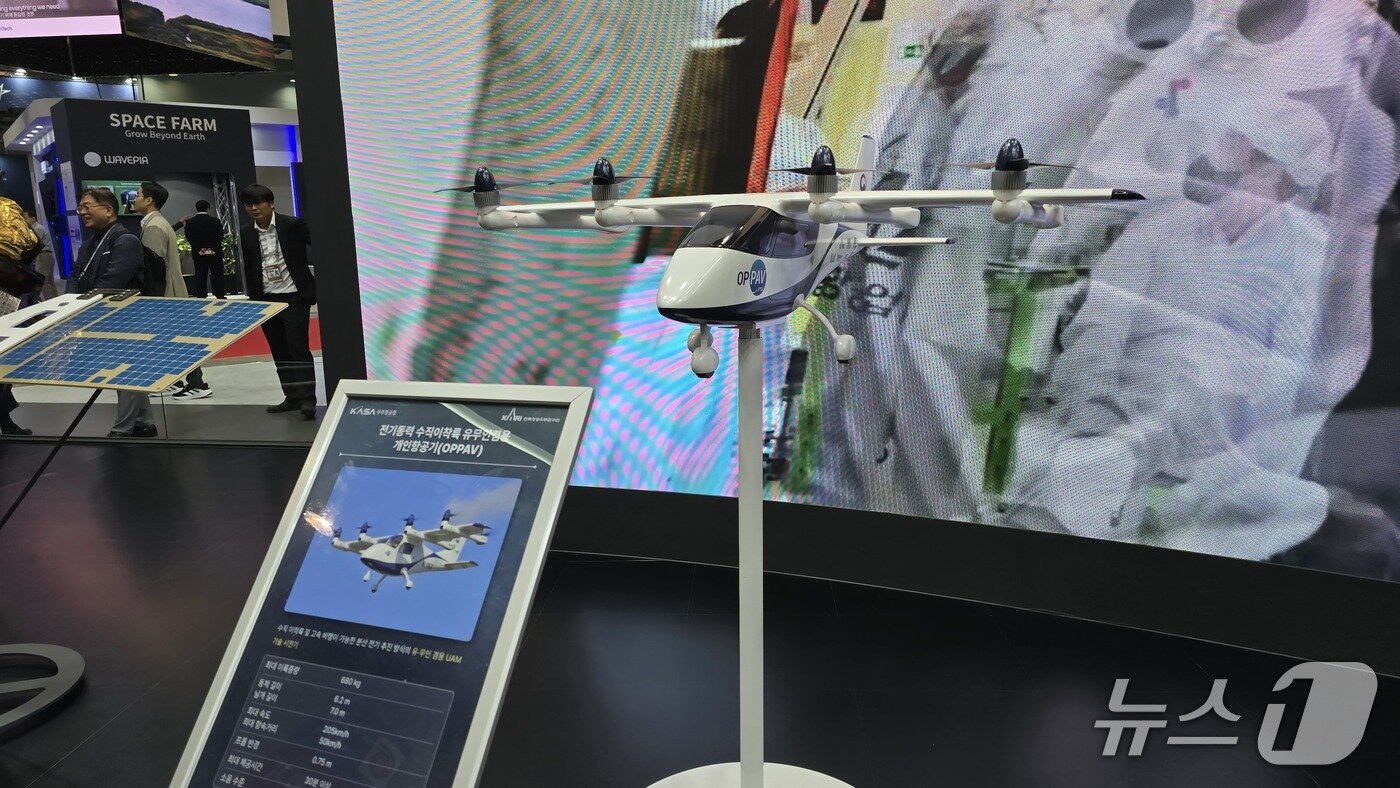 본문 이미지 - 한국항공우주연구원이 개발한 전기동력 수직이착륙 유무인겸용 개인항공기&#40;OPPAV&#41;./뉴스1 ⓒ News1 윤주영 기자