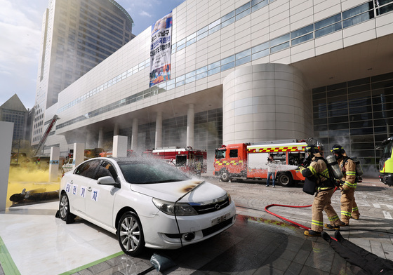 "전기차 불길이 산불로"…강원도·원주시, 복합재난 대응 합동훈련