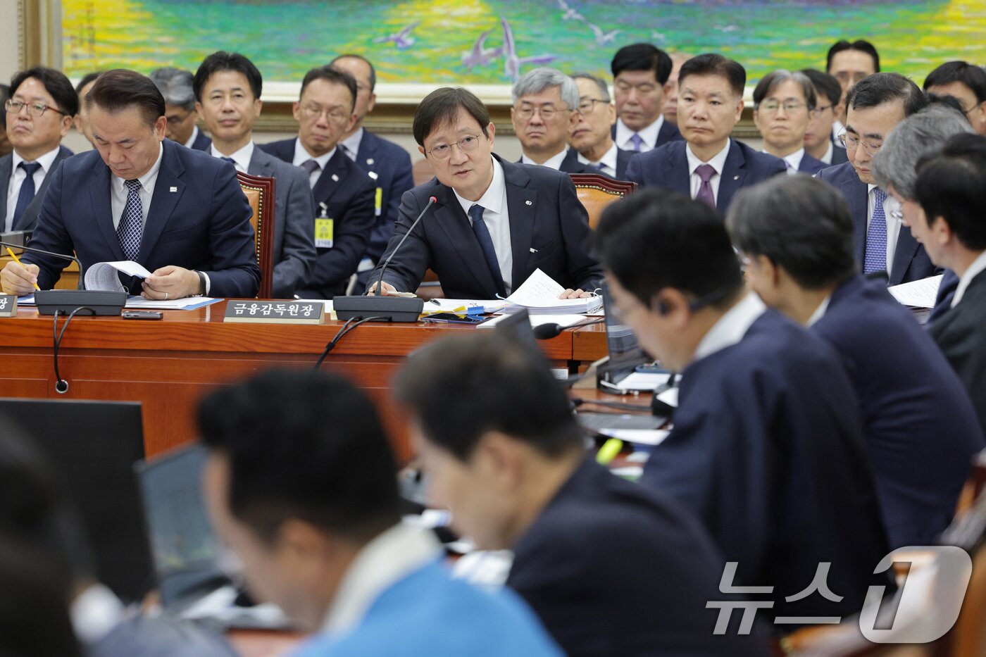 본문 이미지 - 이찬진 금융감독원장이 21일 서울 여의도 국회 정무위원회에서 열린 금융감독원 등에 대한 국정감사에서 의원 질의에 답변하고 있다. 2025.10.21/뉴스1 ⓒ News1 신웅수 기자