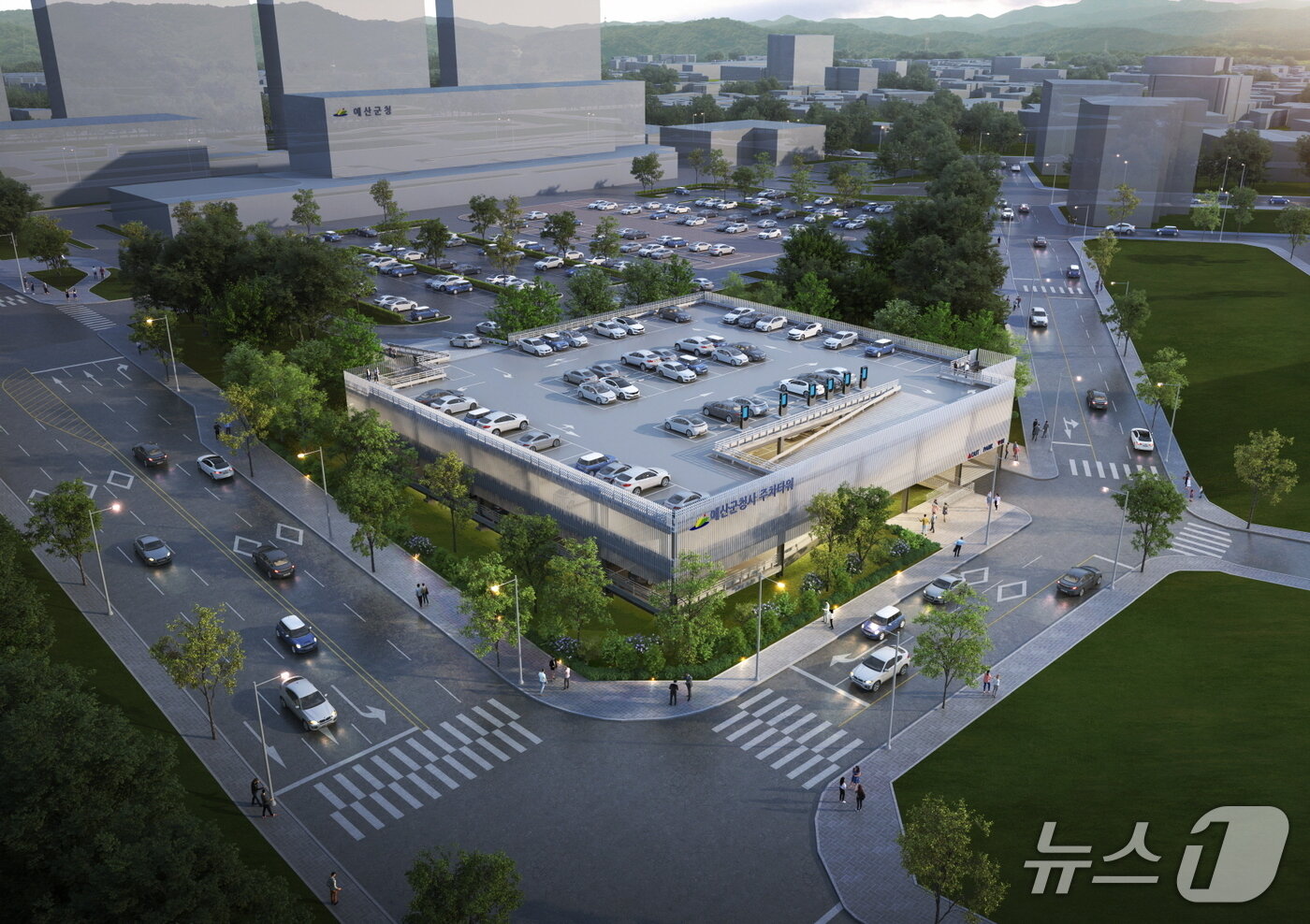 본문 이미지 - 예산군 공영주차타워 조감도. / 뉴스1