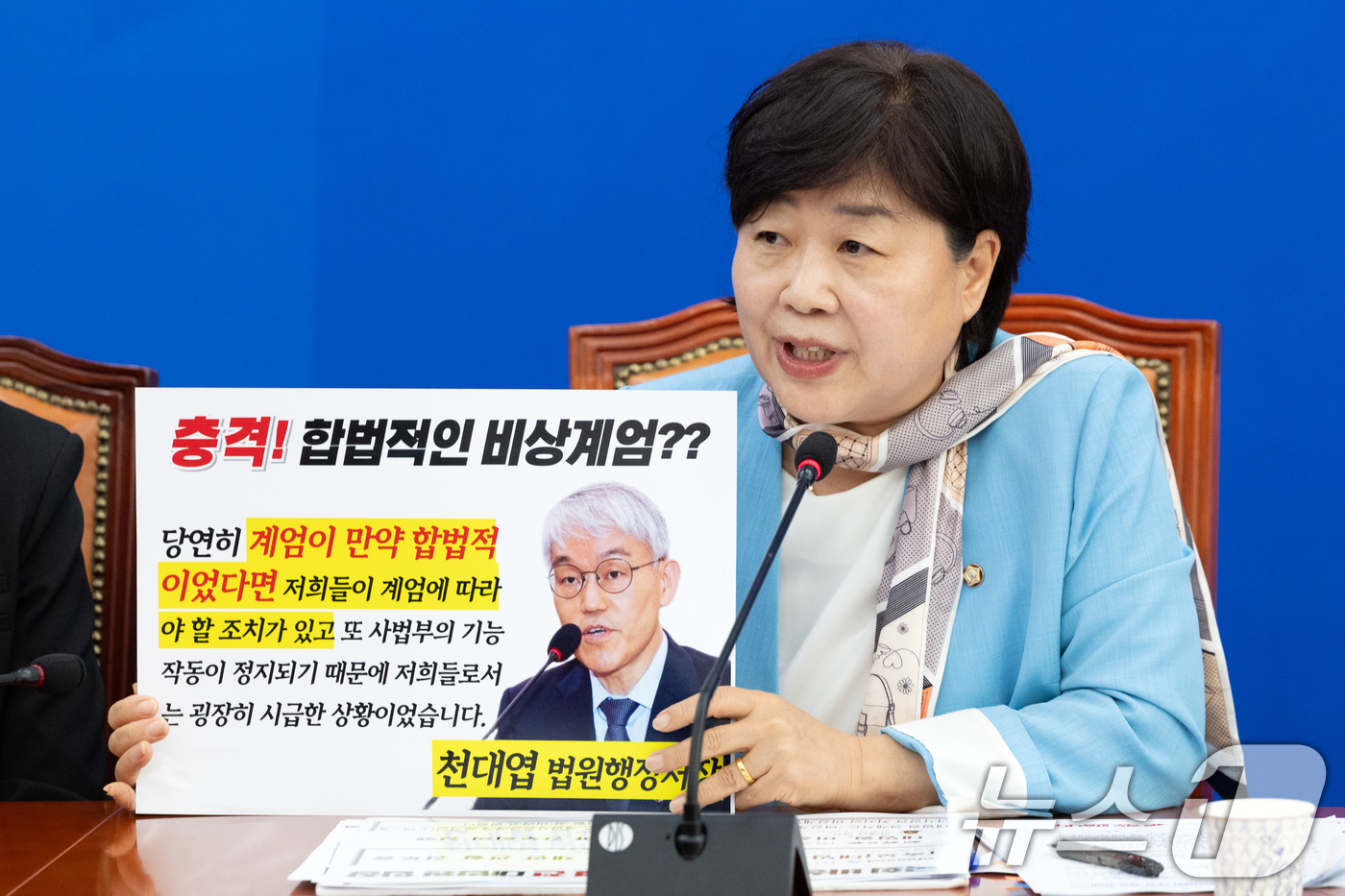 (서울=뉴스1) 이승배 기자 = 서영교 더불어민주당 의원이 22일 서울 여의도 국회에서 열린 '더불어민주당, 조국혁신당, 무소속 법제사법위원회위원 ' 국정감사 기자간담회에서 대법원 …