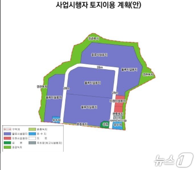 본문 이미지 - 물류단지 토지이용 계획&#40;안&#41;.&#40;주민 제공&#41;