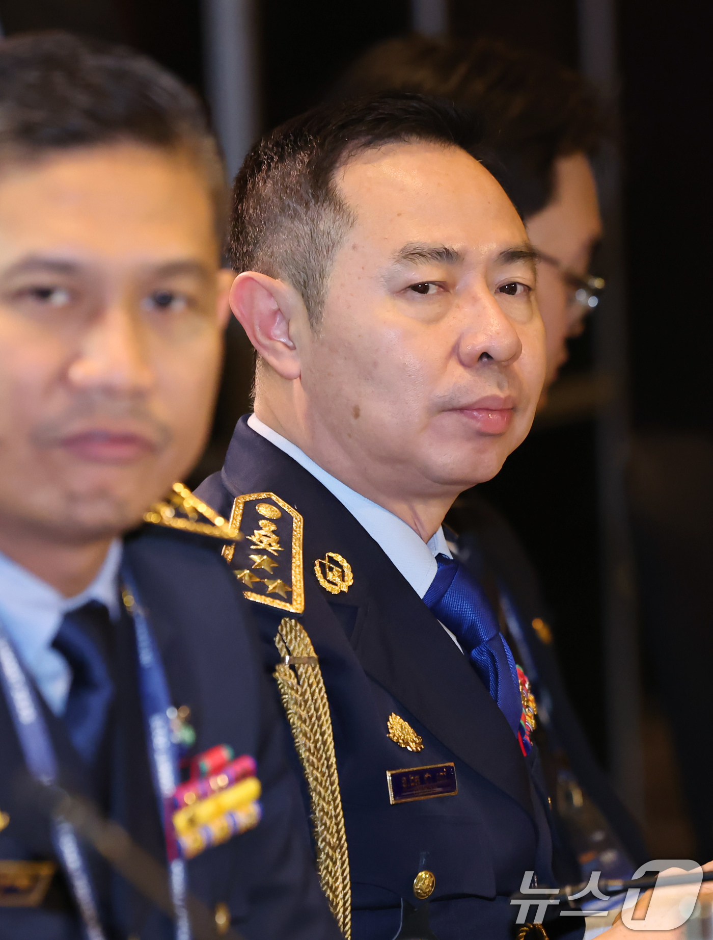 (서울=뉴스1) 장수영 기자 = 치아 삐 어우(Chea Peou) 캄보디아 경찰청 차장이 23일 오후 서울 여의도 콘래드 호텔에서 열린 국제공조협의체 발족식에서 참석하고 있다.이날 …