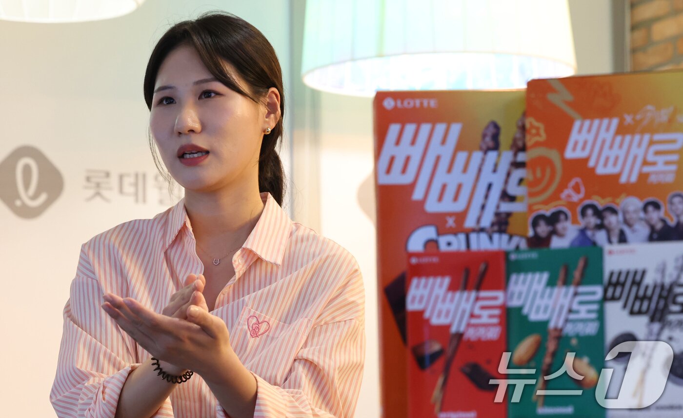 본문 이미지 - 정언정 롯데웰푸드 IMC팀 대리가 23일 서울 영등포구 롯데웰푸드 사옥에서 뉴스1과 인터뷰하고 있다. ⓒ News1 장수영 기자