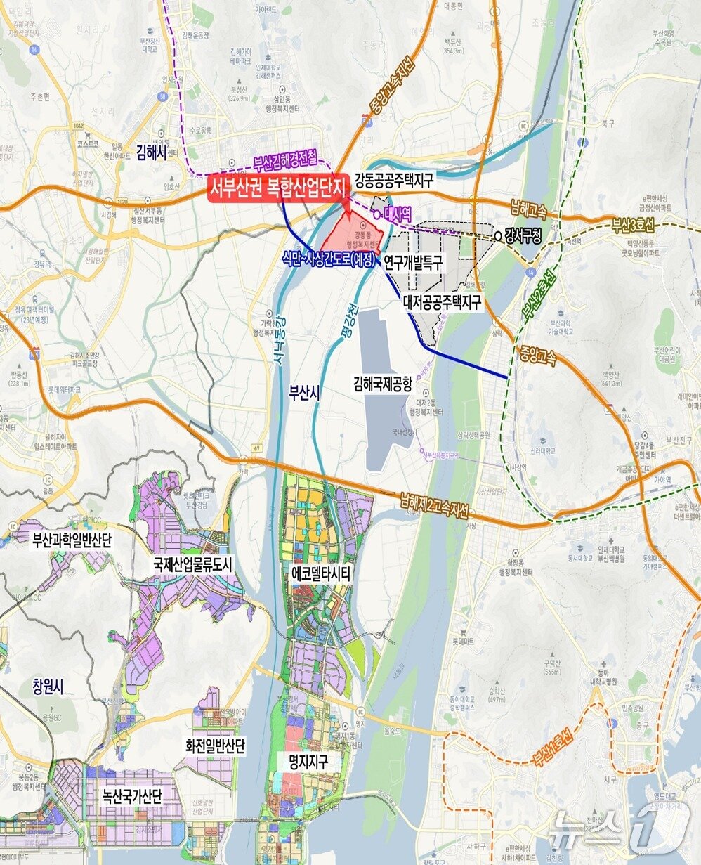 본문 이미지 - 부산 강서구 40만평 GB 해제 위치도.(김도읍 의원실 제공. 재판매 및 DB금지)