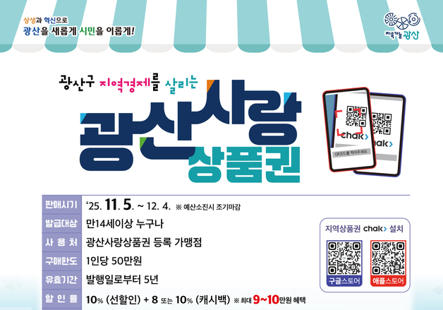 광주 광산구 지역화폐 '광산사랑상품권' 전량 소진…판매 중단